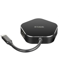 USB Хъб D-Link 4-in-1 USB-C Hub with HDMI and Power Delivery
