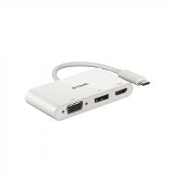 USB Хъб D-Link 3-in-1 USB-C to HDMI-VGA-DisplayPort Adapter