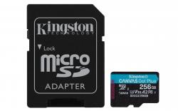 SD/флаш карта Kingston Canvas Go! Plus, 256GB, UHS-I, Class 10, U3, V30, A2, Адаптер