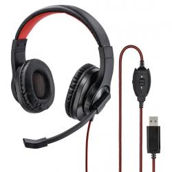 Слушалки Слушалки с микрофон HAMA HS-USB400, стерео, USB, Черен