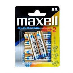 Батерия Алкална батерия MAXELL AA, LR-6, 4+2 бр. в опаковка, 1.5V