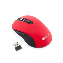 Мишка SBOX WM-911R :: Безжична оптична мишка, USB, 1600 DPI, червен цвят