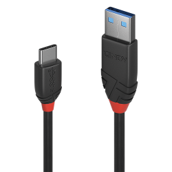 Кабел/адаптер LINDY 36917 :: Kабел USB 3.1 Type A към Type C, M-M, Black Line 1.5m