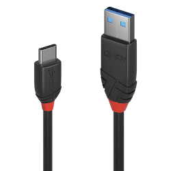 Кабел/адаптер LINDY 36916 :: Kабел USB 3.1 Type A към Type C, M-M, Black Line 1m