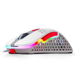 Мишка Геймърска мишка Xtrfy M4 Retro, RGB, Бял-Сив-Червен