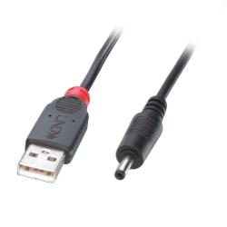 Кабел/адаптер LINDY LNY-70266 :: Захранващ кабел USB Type A M към жак с 1.35 мм - 3.5мм, 5V DC, 1.5 м