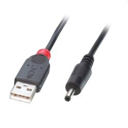 LINDY LNY-70266 :: Захранващ кабел USB Type A M към жак с 1.35 мм - 3.5мм, 5V DC, 1.5 м