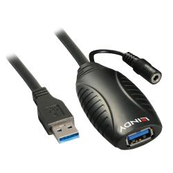 Кабел/адаптер LINDY LNY-43099 :: USB 3.0 активен удължителен кабел, Type A M - Type A F, 15.0 м