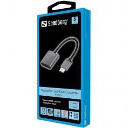 Кабел/адаптер SANDBERG SNB-509-19 :: Адаптер DisplayPort 1.4 към HDMI 2.0, 4K@60Hz