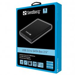 Кутия/Чекмедже за HDD SANDBERG SNB-133-89 :: Кутия за 2.5“ SATA диск, USB 3.0