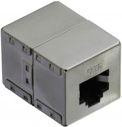 Розетка VALUE 21.99.3002 :: RJ-45 мodular Coupler, Cat.6 (Class E), STP, сребрист цвят