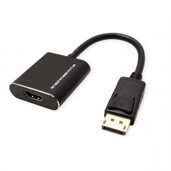 Кабел/адаптер ROLINE 12.03.3164 : DisplayPort-HDMI адаптер, 4K,60Hz,DP v1.4,DP M-HDMI F