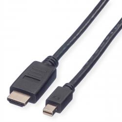 Кабел/адаптер ROLINE 11.99.5793 :: VALUE Mini DisplayPort кабел, Mini DP-HDTV, M-M, черен, 4.5 м
