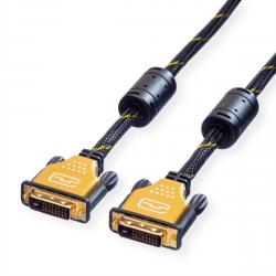 Кабел/адаптер ROLINE 11.04.5514 :: GOLD Monitor кабел, DVI (24+1), Dual Link, M-M, 5.0 м