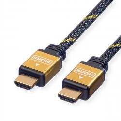 Кабел/адаптер ROLINE 11.04.5501 :: GOLD HDMI High Speed кабел + Ethernet, M-M, 1.0 м