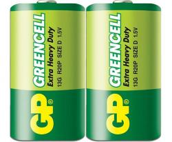 Батерия Цинк карбонова батерия GP Greencell 13G-S2, R20, 2 бр. в опаковка - shrink, 1.5V