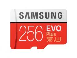 Samsung 256GB micro SD Card EVO+ with Adapter, Class10, Read 100MB-s - Write 90MB-s