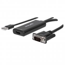 Кабел/адаптер MANHATTAN 152426 :: Видео конвертор, VGA + USB Audio към HDMI