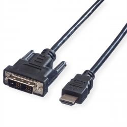 VALUE 11.99.5553 :: DVI кабел, DVI (18+1) - HDMI, M-M, черен, 10.0 м