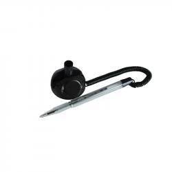 Канцеларски продукт Beifa Химикалка Wire, с поставка и шнур, 1.0 mm, черен корпус, син цвят