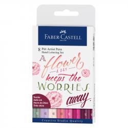 Канцеларски продукт Faber-Castell Маркер-четка Pitt Artist, 8 цвята, розови