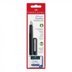 Канцеларски продукт Faber-Castell Писалка, черна, с включени 6 патрончета