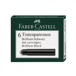 Канцеларски продукт Faber-Castell Патрон за писалка, черно мастило, 6 броя