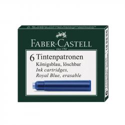 Канцеларски продукт Faber-Castell Патрон за писалка, синьо мастило, 6 броя