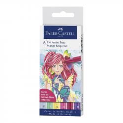 Канцеларски продукт Faber-Castell Маркер Pitt Manga Shojo, 6 броя