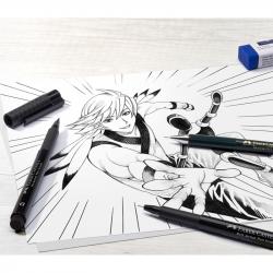 Канцеларски продукт Faber-Castell Комплект Pitt Manga Starter, молив, писец и гума