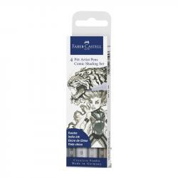 Канцеларски продукт Faber-Castell Маркер Pitt Manga Shading, 4 броя
