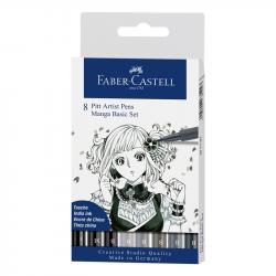 Канцеларски продукт Faber-Castell Маркер Pitt Artist Pen, 8 цвята, Manga Set