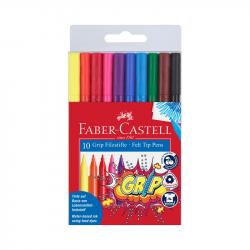 Канцеларски продукт Faber-Castell Флумастери Grip, 10 цвята