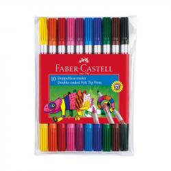 Faber-Castell Флумастери, двойни, 10 цвята на най-ниска цени