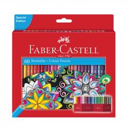 Канцеларски продукт Faber-Castell Цветни моливи Замък, 60 цвята