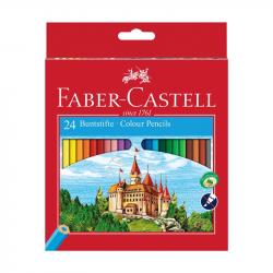 Канцеларски продукт Faber-Castell Цветни моливи Замък, 24 цвята