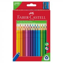 Канцеларски продукт Faber-Castell Цветни моливи Triangular Jumbo, 30 цвята, с включена острилка