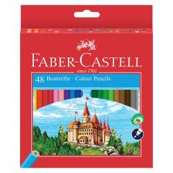 Канцеларски продукт Faber-Castell Цветни моливи Замък, 48 цвята