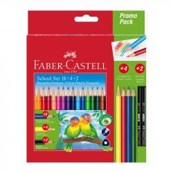 Канцеларски продукт Faber-Castell Цветни моливи Triangular 18+4+2