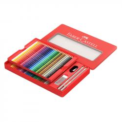 Канцеларски продукт Faber-Castell Цветни моливи Замък, 48 цвята, в метална кутия