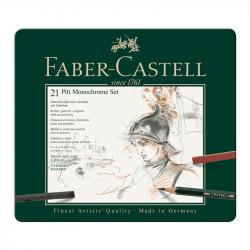 Канцеларски продукт Faber-Castell Комплект моливи Pitt Monochrome, 21 броя в метална кутия