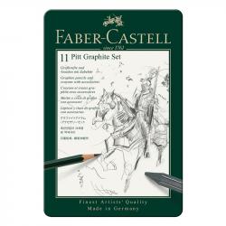 Канцеларски продукт Faber-Castell Комплект моливи Pitt Graphite, 11 броя в метална кутия