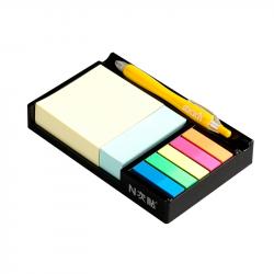 Stick'n Самозалепващи се листчета и индекси, цветни, с черна поставка