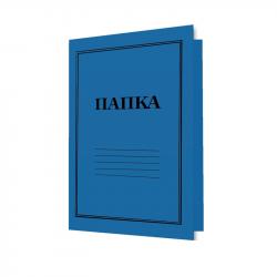 Канцеларски продукт Папка, картонена, с машинка, 250 g-m2, синя, 10 броя