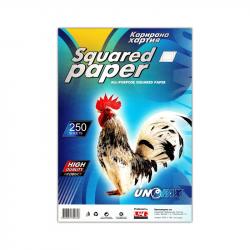 Хартия за принтер Unofax Карирана хартия, A4, вестникарска, 250 листа