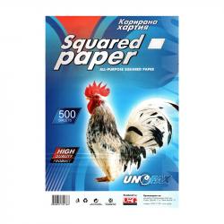 Хартия за принтер Unofax Карирана хартия, A4, вестникарска, 500 листа