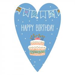 Продукт Gespaensterwald Картичка-таг, Happy Birthday, синя