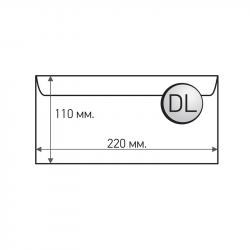 Канцеларски продукт Office 1 Superstore Пощенски плик, DL, 110 x 220 mm, хартиен, бял, 100 броя