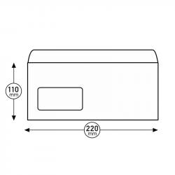 Канцеларски продукт Office 1 Superstore Пощенски плик, DL, 110 x 220 mm, хартиен, бял, 100 броя