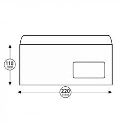 Канцеларски продукт Top Office Пощенски плик, DL, 110 x 220 mm, хартиен, бял, 1000 броя